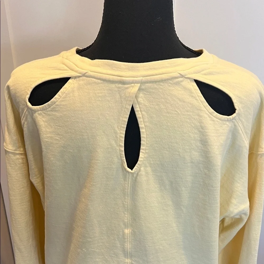 Athleta Yellow Sweatshirt with Cutout Design